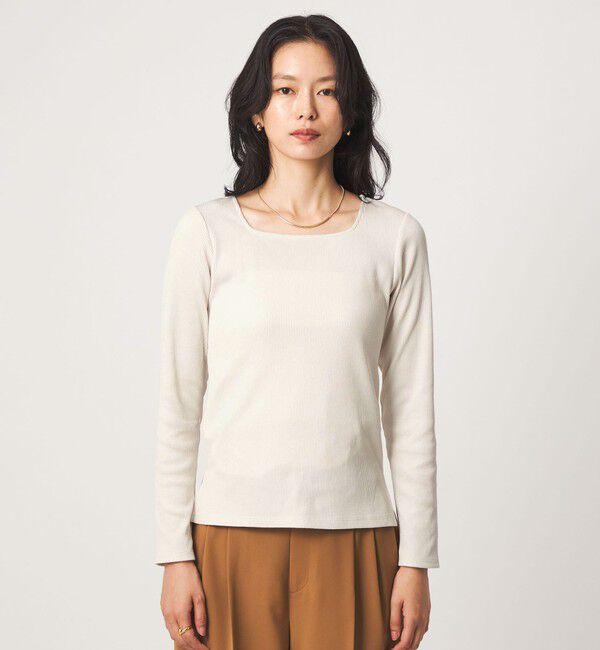 UNITED ARROWS green label relaxing「ブライトリブ スクエアネック ロングスリーブ カットソー」|Tシャツ・カットソー|