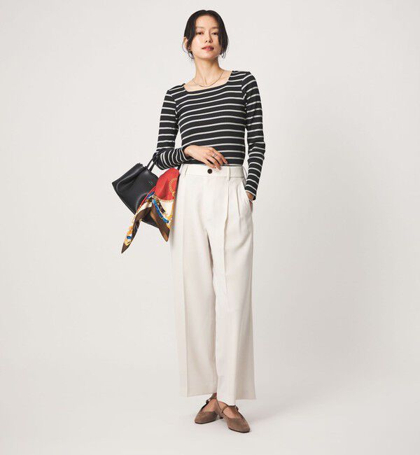 UNITED ARROWS green label relaxing「ブライトリブ スクエアネック ロングスリーブ カットソー」|Tシャツ・カットソー|