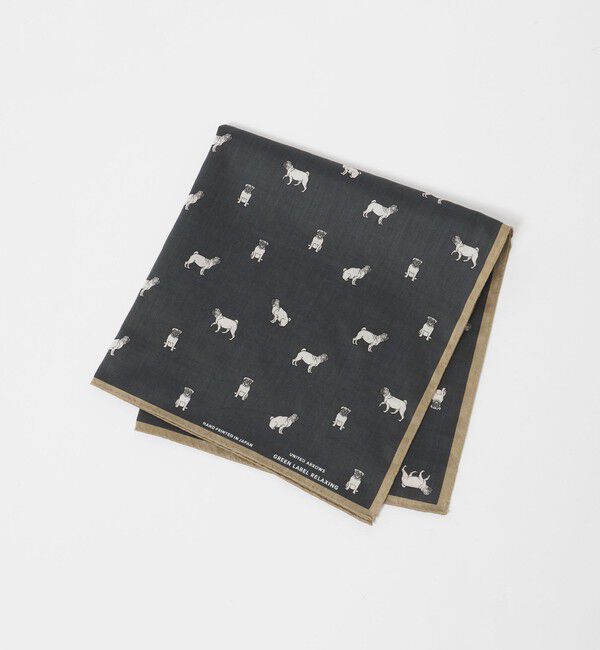 UNITED ARROWS green label relaxing「GLR サテン パグ ハンカチ」|ハンカチ|BLACK