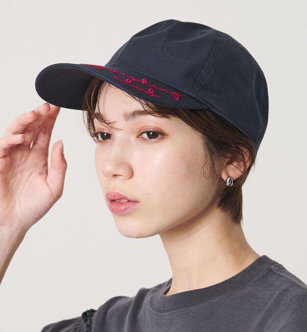 BEAUTY&YOUTH UNITED ARROWS「【別注】＜Revis.＞ブリム エンブロイダリー キャップ」|キャップ・キャスケット|NAVY