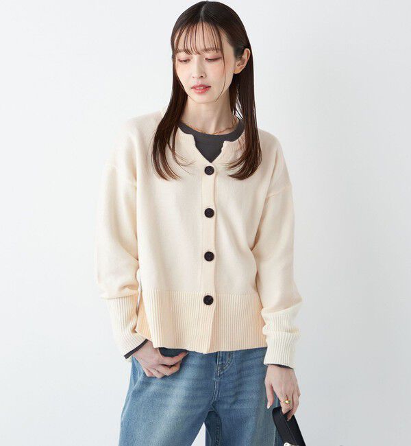SHIPS Colors 「《一部追加・新色予約》SHIPS Colors:フラッフィー キーネック カーディガン2◆」|カーディガン|