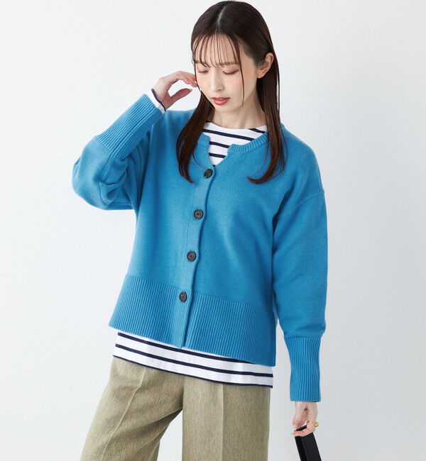 SHIPS Colors 「《一部追加・新色予約》SHIPS Colors:フラッフィー キーネック カーディガン2◆」|カーディガン|