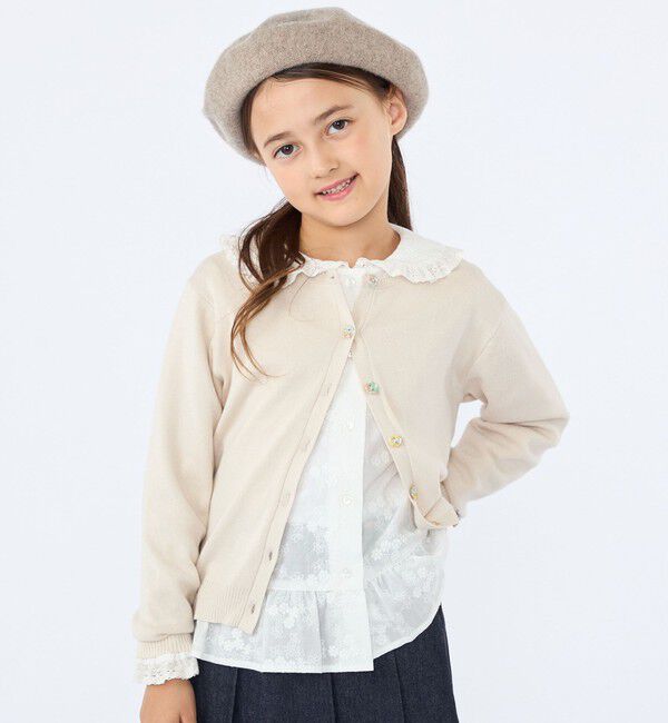 SHIPS KIDS「SHIPS KIDS:100～130cm / リバティ ボタン カーディガン」|カーディガン|ナチュラル