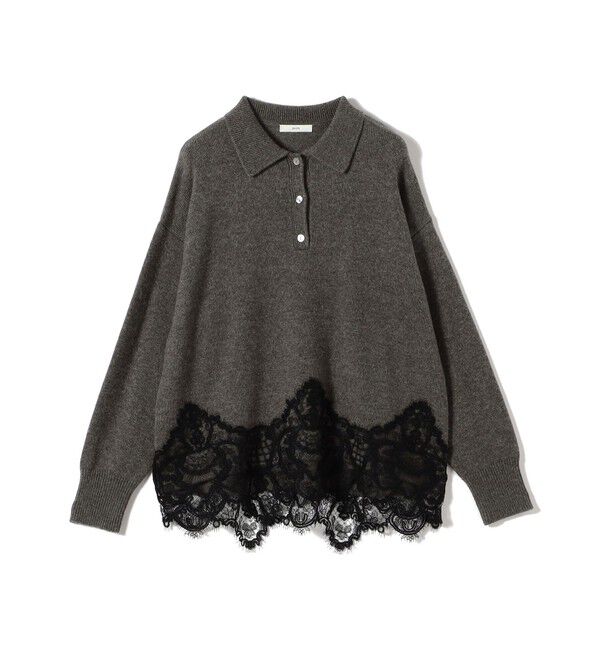 SHIPS for women「《予約》【WEB限定】〈手洗い可能〉レーストリム スキッパー ポロ襟 ニット」|ニット・セーター|