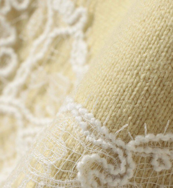 SHIPS for women「《予約》【WEB限定】〈手洗い可能〉レーストリム スキッパー ポロ襟 ニット」|ニット・セーター|