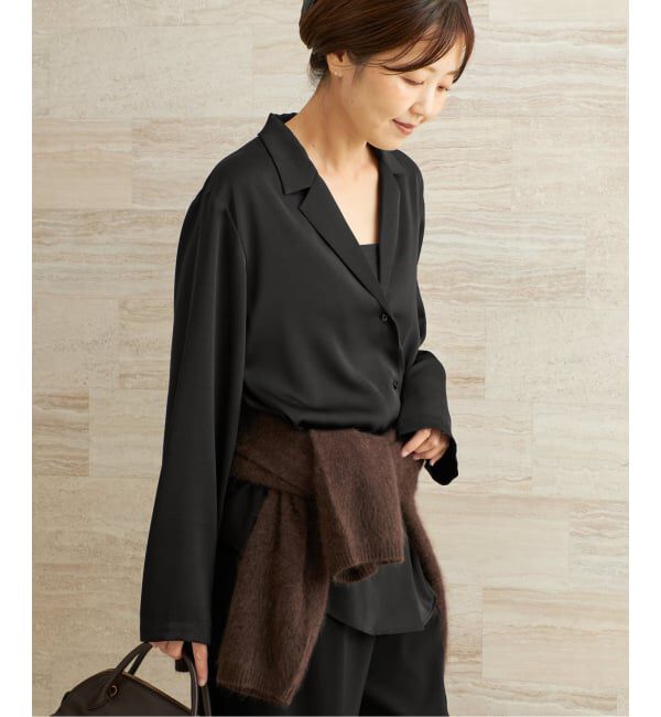 Plage「《予約》dull satin classic シャツ」|シャツ・ブラウス|ブラック