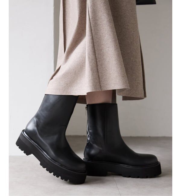 VERMEIL par iena「《追加》CAMINANDO カミナンド 別注 ウシロZIPブーツ」|ショートブーツ|