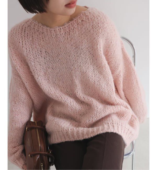 SLOBE IENA「《追加予約》TRICOTS JEAN MARC/トリコットジーンマルク SLOBE別注 PO KNIT」|ニット・セーター|ピンク