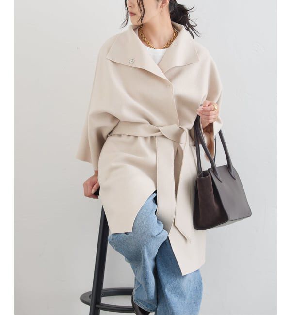 journal standard L'essage「《予約》HARRIS WHARF LONDON 別注 Women kimono mantle pressed wool コート」|その他|