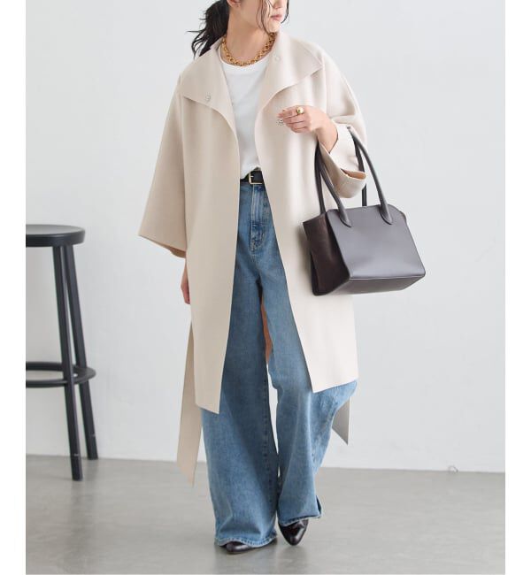 journal standard L'essage「《予約》HARRIS WHARF LONDON 別注 Women kimono mantle pressed wool コート」|その他|