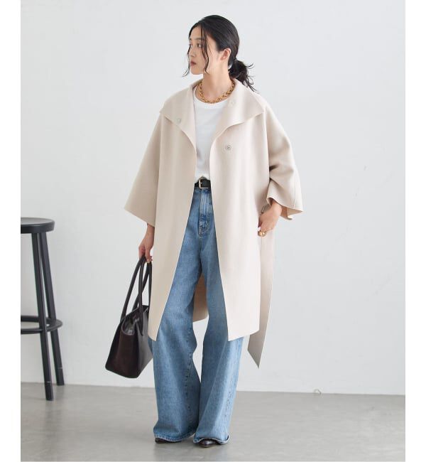 journal standard L'essage「《予約》HARRIS WHARF LONDON 別注 Women kimono mantle pressed wool コート」|その他|