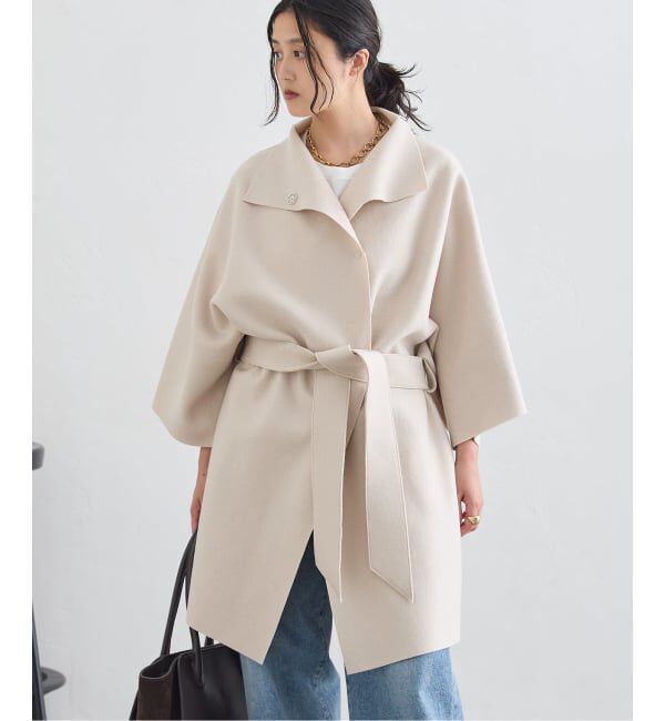 journal standard L'essage「《予約》HARRIS WHARF LONDON 別注 Women kimono mantle pressed wool コート」|その他|