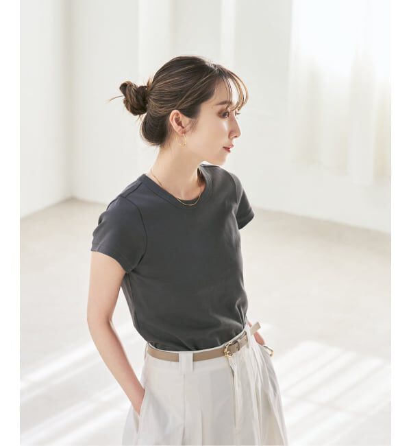 NOBLE「《追加・WEB限定カラー》スビンコットンスムースコンパクトTシャツ」|Tシャツ・カットソー|