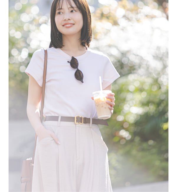 NOBLE「《追加・WEB限定カラー》スビンコットンスムースコンパクトTシャツ」|Tシャツ・カットソー|ピンク