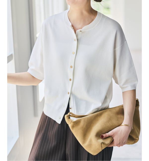 Spick and Span「《手洗い可》ショートスリーブカーディガン」|カーディガン|