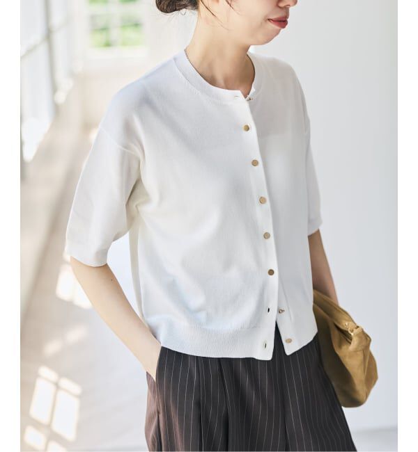 Spick and Span「《手洗い可》ショートスリーブカーディガン」|カーディガン|