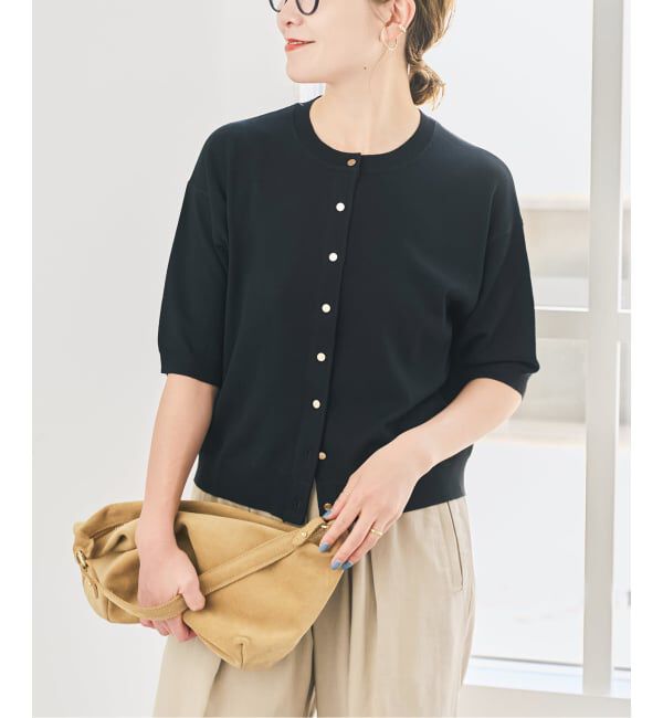 Spick and Span「《手洗い可》ショートスリーブカーディガン」|カーディガン|