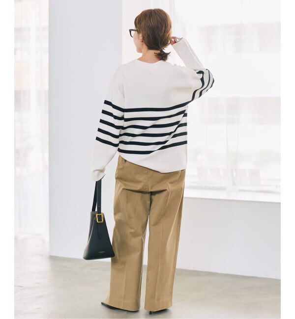 Spick and Span「《WEB限定カラー有り / 予約》ボーダーVネックニットプルオーバー」|ニット・セーター|