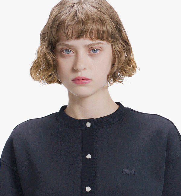LACOSTE「ショート丈ダブルフェイスカーディガン」|カーディガン|