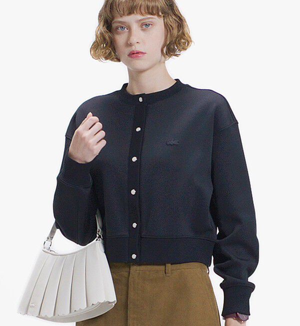 LACOSTE「ショート丈ダブルフェイスカーディガン」|カーディガン|