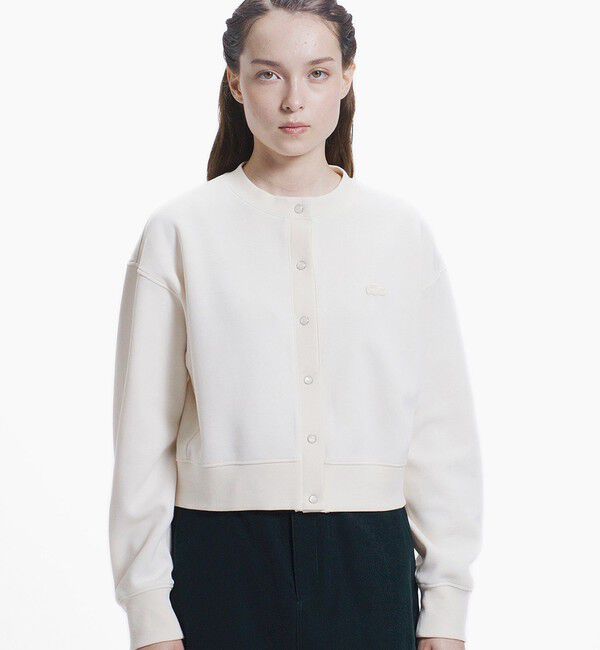 LACOSTE「ショート丈ダブルフェイスカーディガン」|カーディガン|