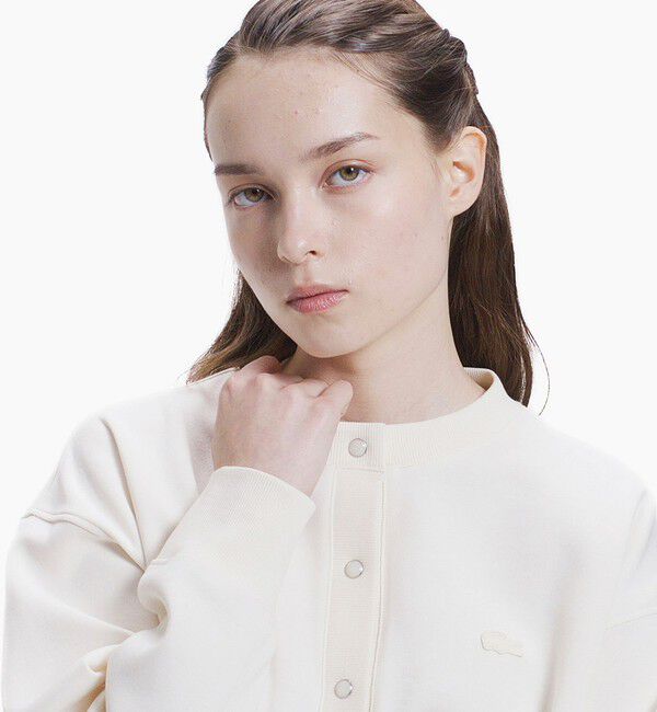 LACOSTE「ショート丈ダブルフェイスカーディガン」|カーディガン|