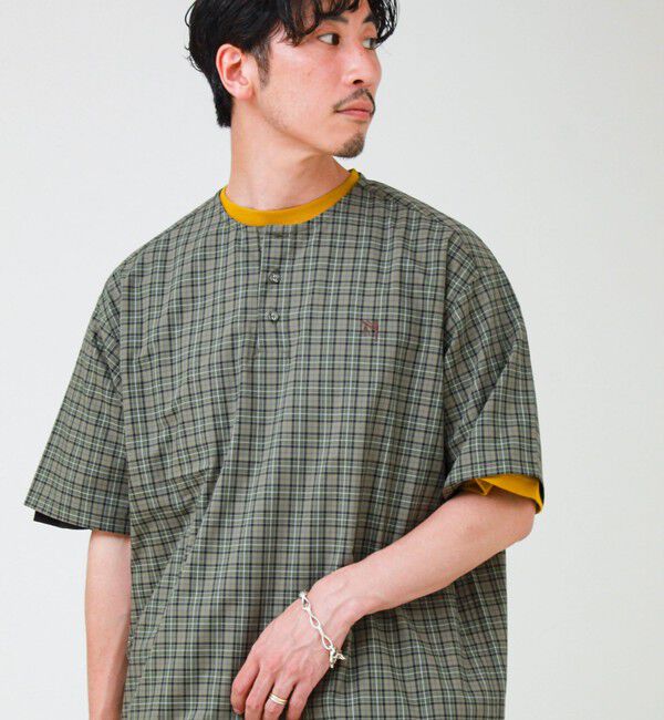 GLOSTER「【BOY ASTLAD刺繍】スリーピングシャツ プルオーバーシャツ」|シャツ・ブラウス|グリーン系その他