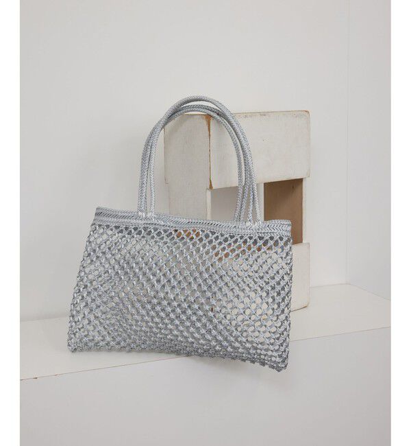 SALON adam et rope'「【Diminutivo（ディミヌティーボ）】合成パルマメッシュトートバッグM」|トートバッグ|シルバー(93)