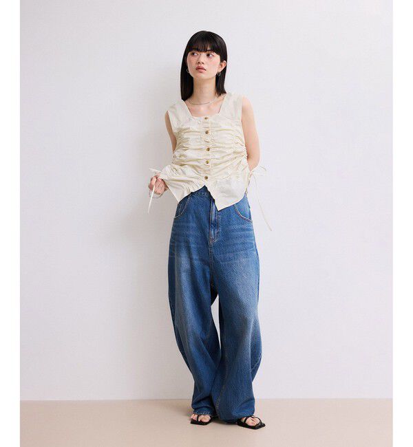 ADAM ET ROPE'「【WEB限定】シャーリングジレ」|ベスト・ジレ|