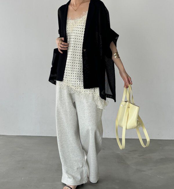  「【SAKURA企画カラーあり】ショート丈アシメレースキャミ」|シャツ・ブラウス|