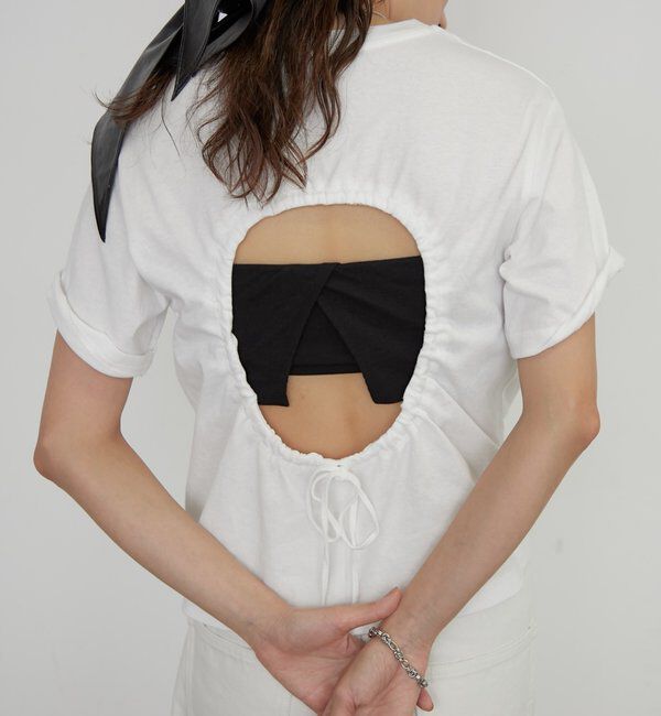  「≪バックシャン≫バックホール半袖Tシャツ」|Tシャツ・カットソー|