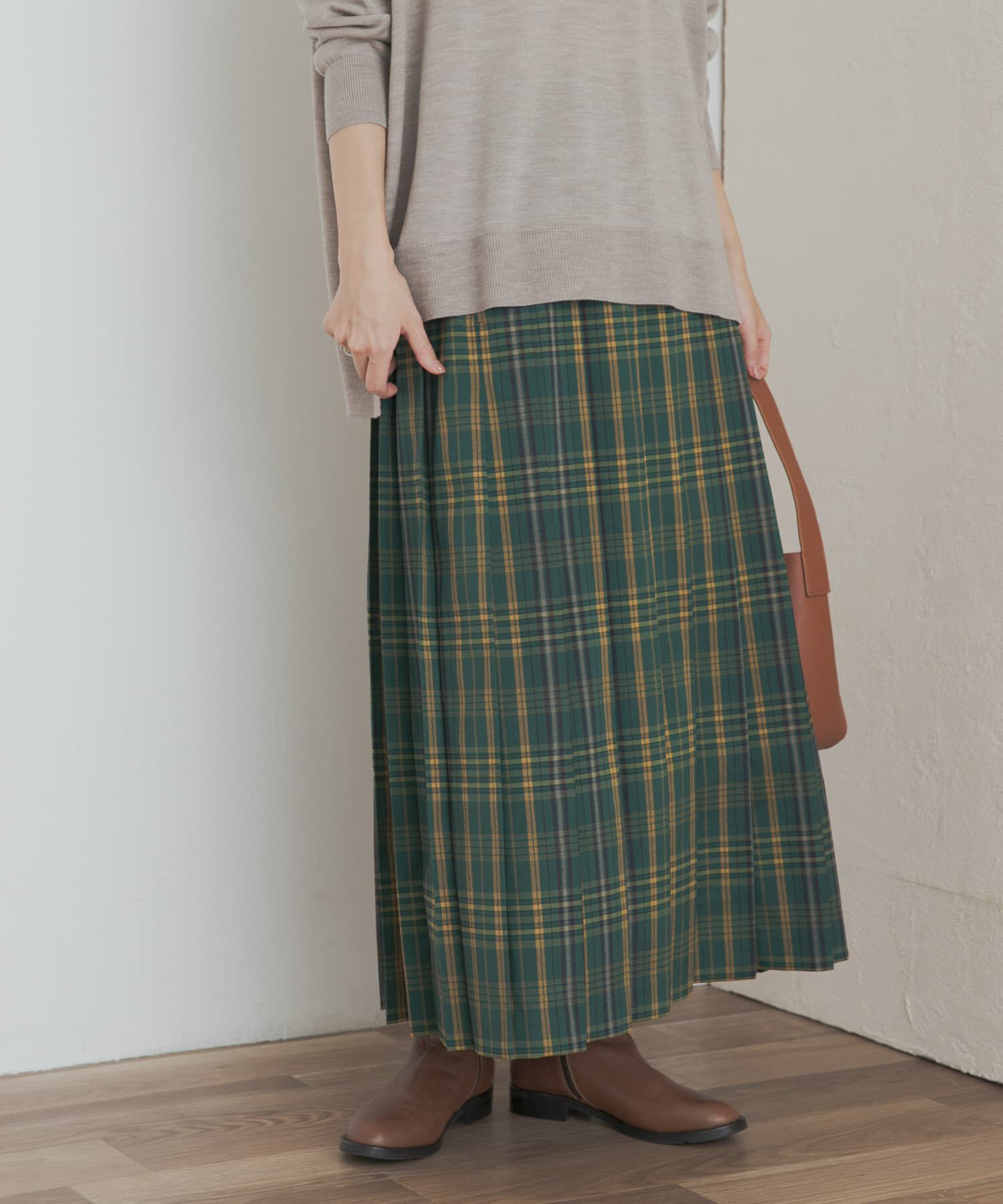 URBAN RESEARCH DOORS「『一部WEB限定カラー』チェックプリーツスカート」|スカート|