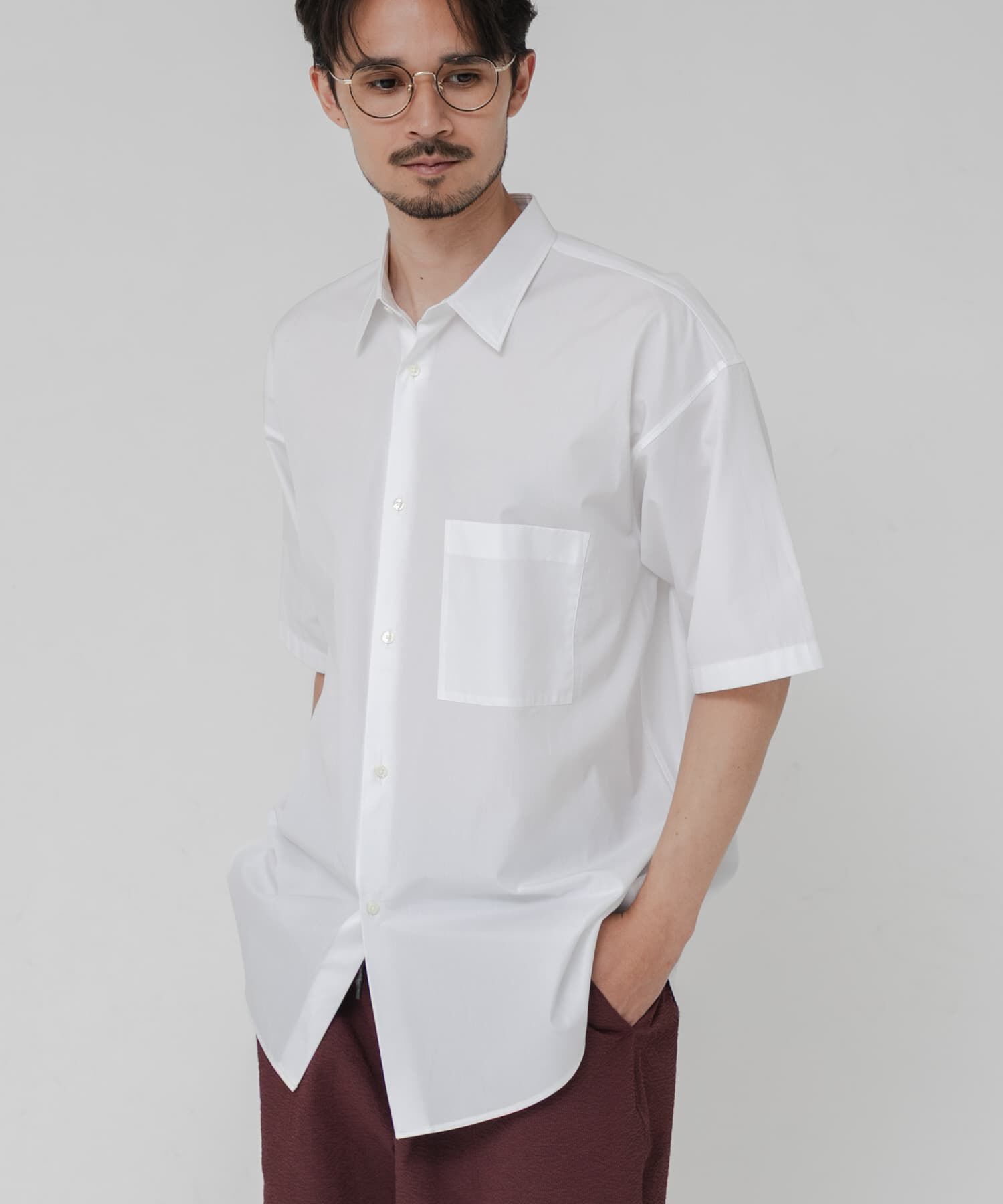 URBAN RESEARCH「THOMAS MASON SHORT-SLEEVE OVER SHIRTS」|シャツ・ブラウス|ホワイト