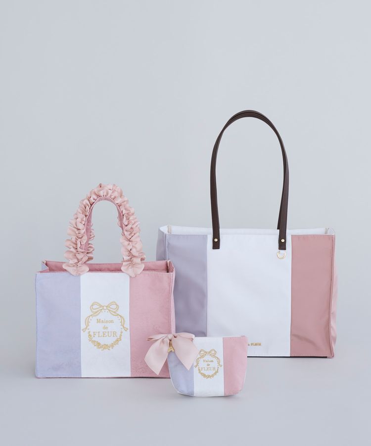 Maison de FLEUR「トリコロールフリルハンドルトートバッグ」|トートバッグ|