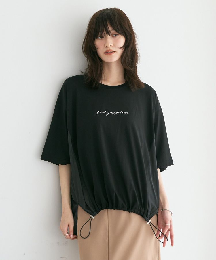 YECCA VECCA「裾ドロストデザインロゴTee」|Tシャツ・カットソー|