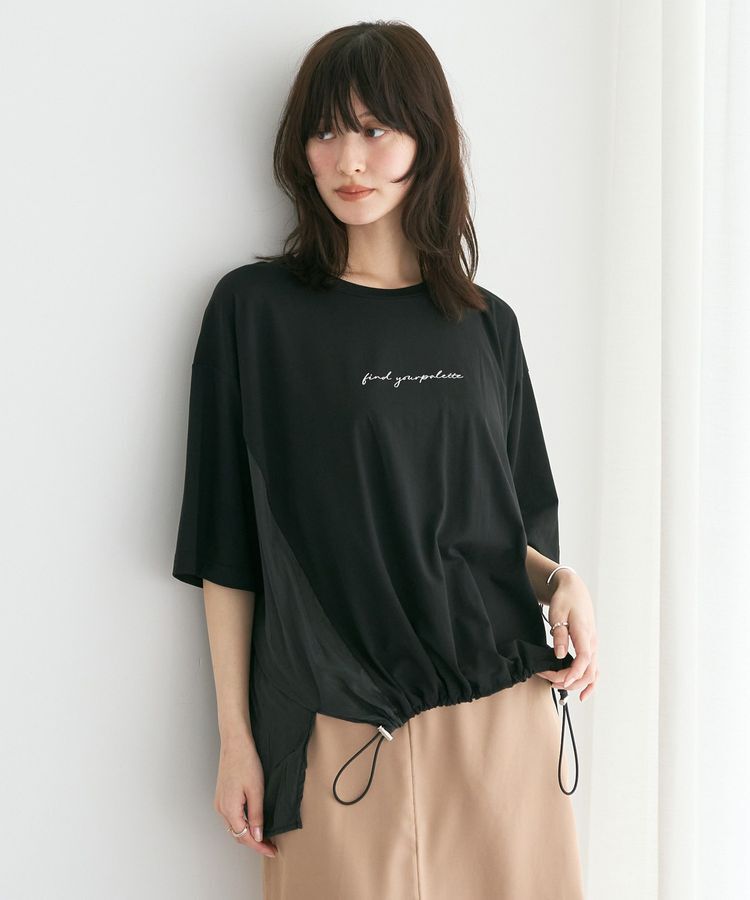 YECCA VECCA「裾ドロストデザインロゴTee」|Tシャツ・カットソー|