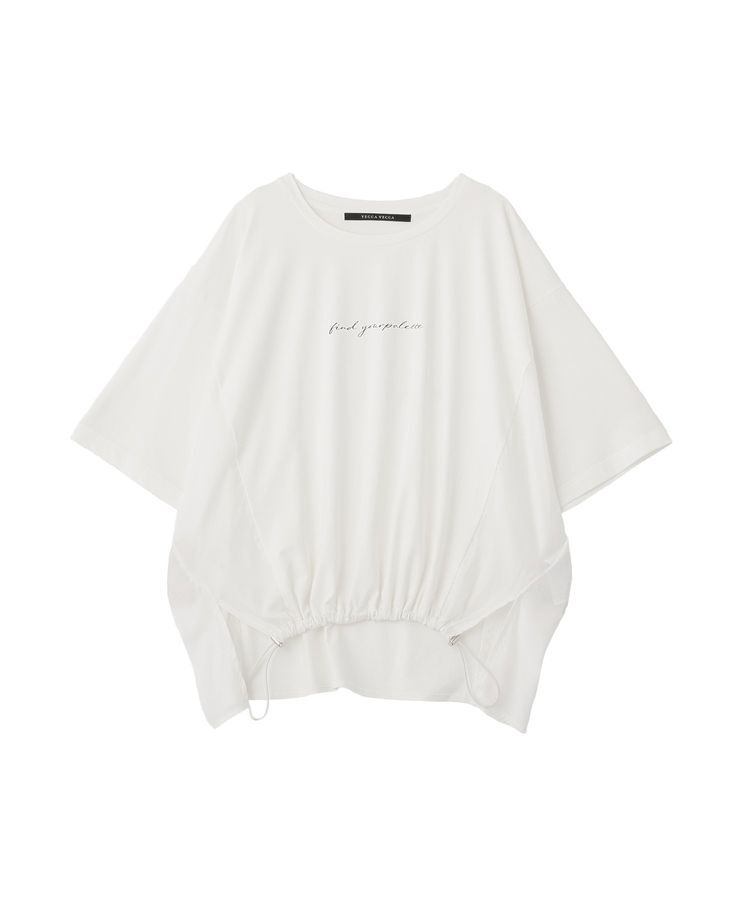 YECCA VECCA「裾ドロストデザインロゴTee」|Tシャツ・カットソー|