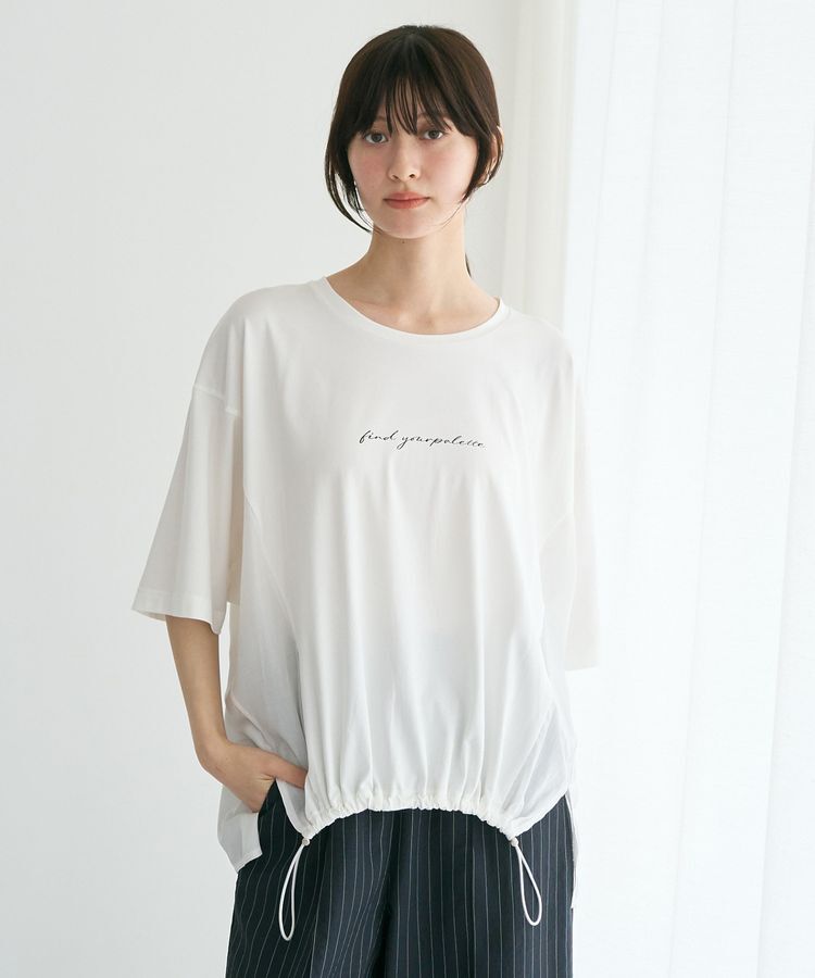 YECCA VECCA「裾ドロストデザインロゴTee」|Tシャツ・カットソー|