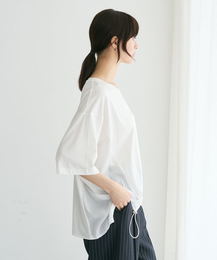 YECCA VECCA「裾ドロストデザインロゴTee」|Tシャツ・カットソー|