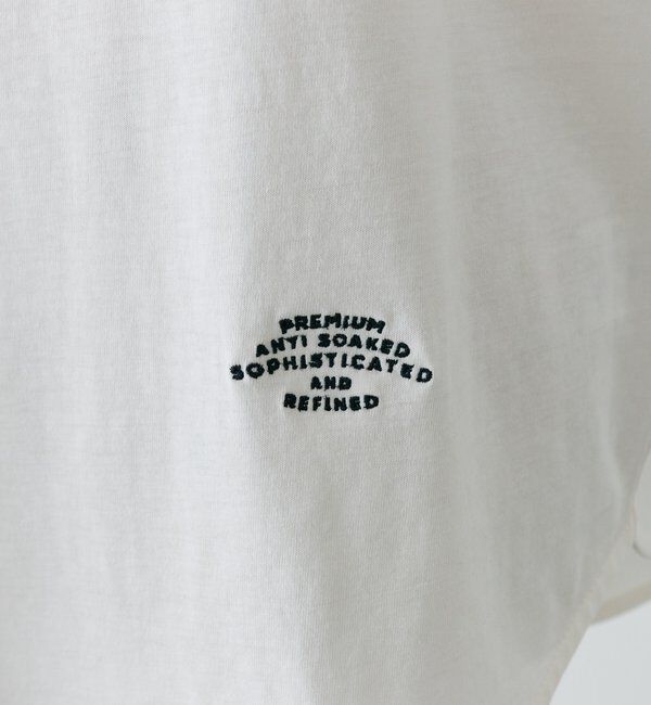  「【汗ジミ防止加工】ワンポイントロゴ刺繍フレンチスリーブTシャツ」|Tシャツ・カットソー|