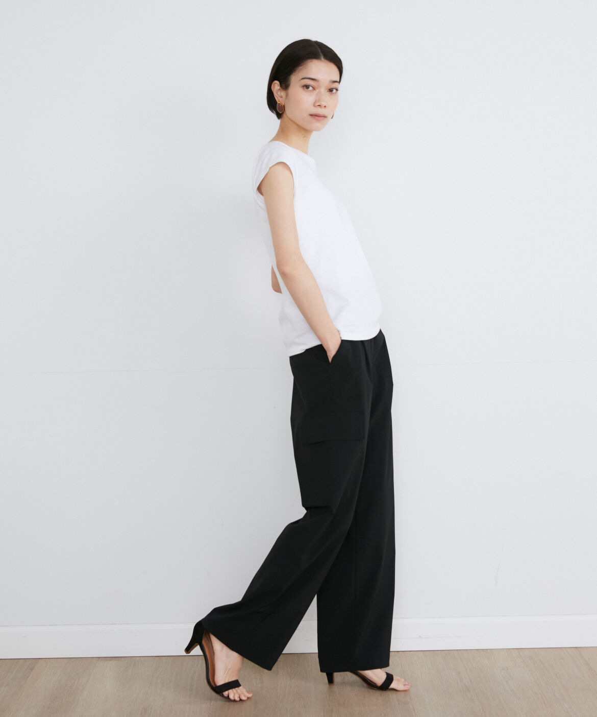 INED「フレンチスリーブTシャツ《スビン綿MIX天竺/A-GIRL&rsquo;S 》」|Tシャツ・カットソー|