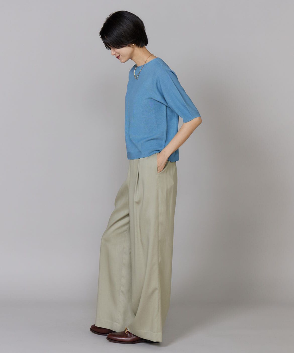 INED「《大きいサイズ》ワイドストレートパンツ」|その他|