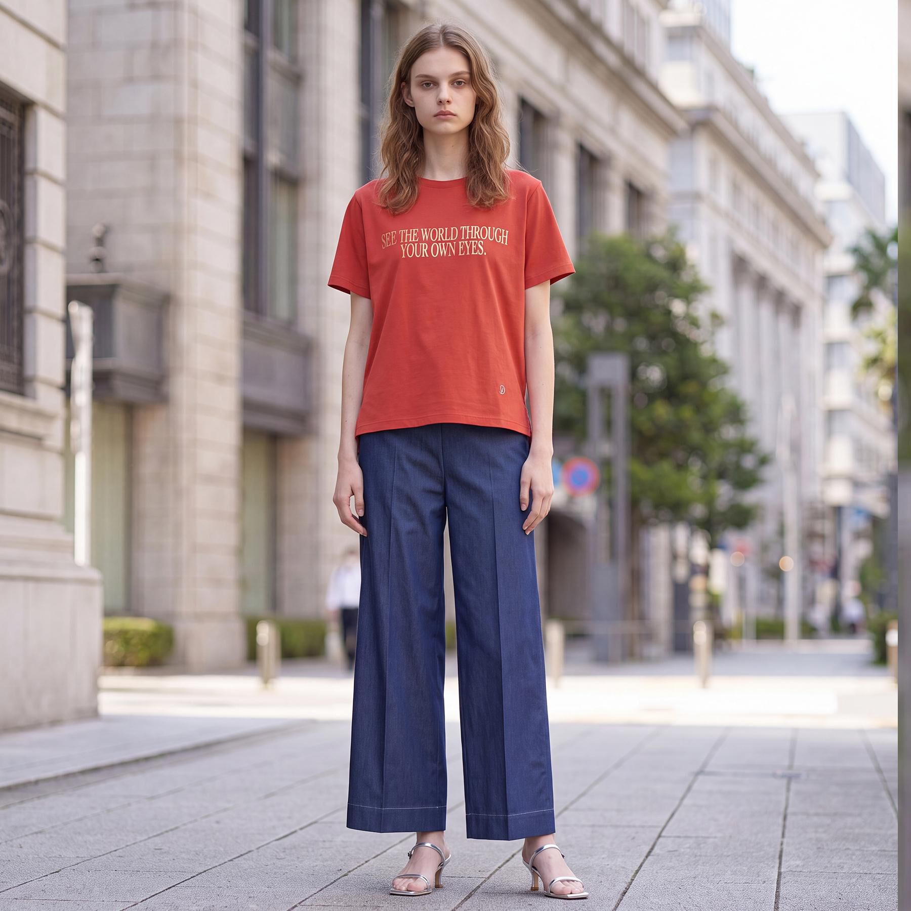 DRESSTERIOR「箔プリント ロゴTシャツ」|Tシャツ・カットソー|