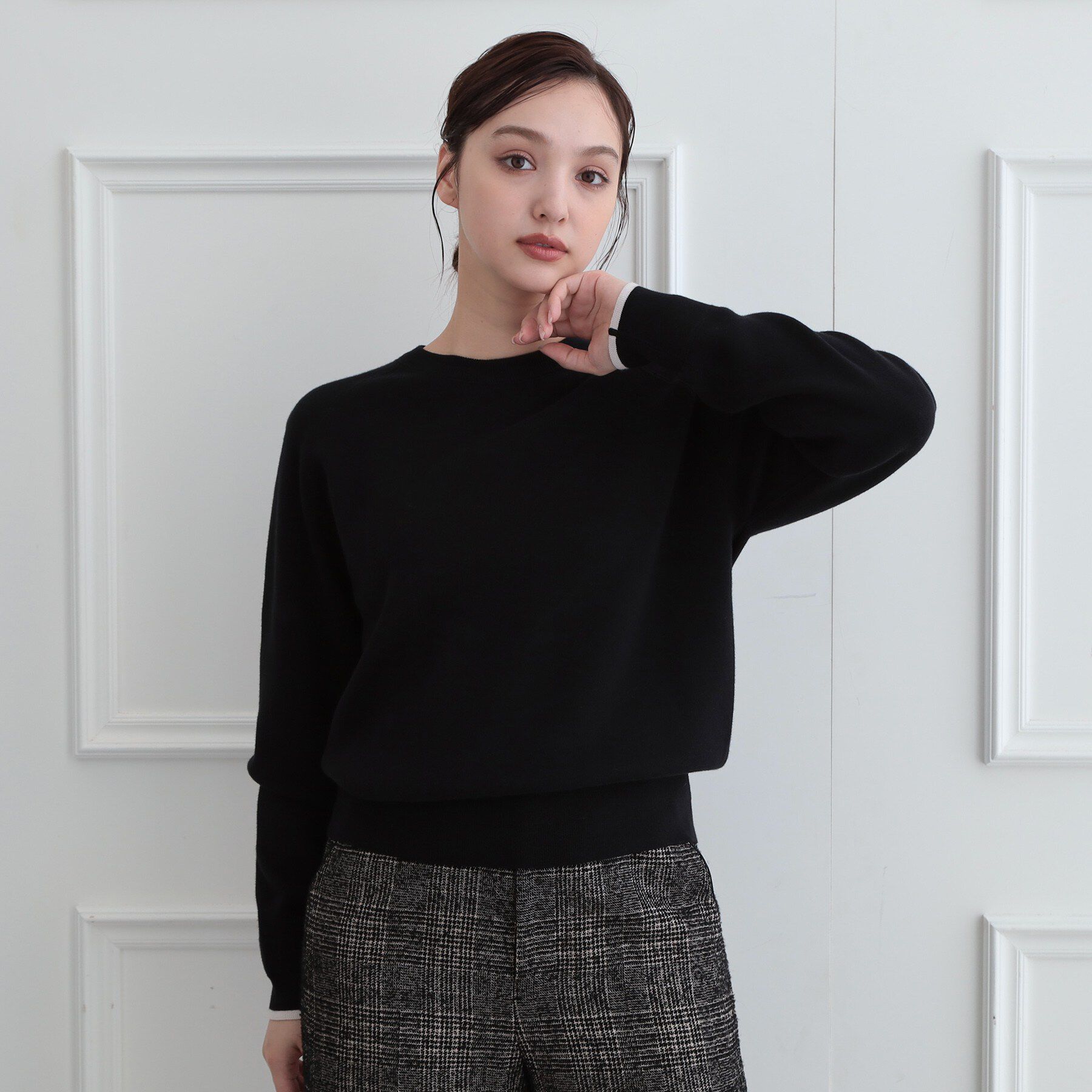 DRESSTERIOR「【6色展開】ウォッシャブルコットンカシミヤ混配色ニット」|ニット・セーター|