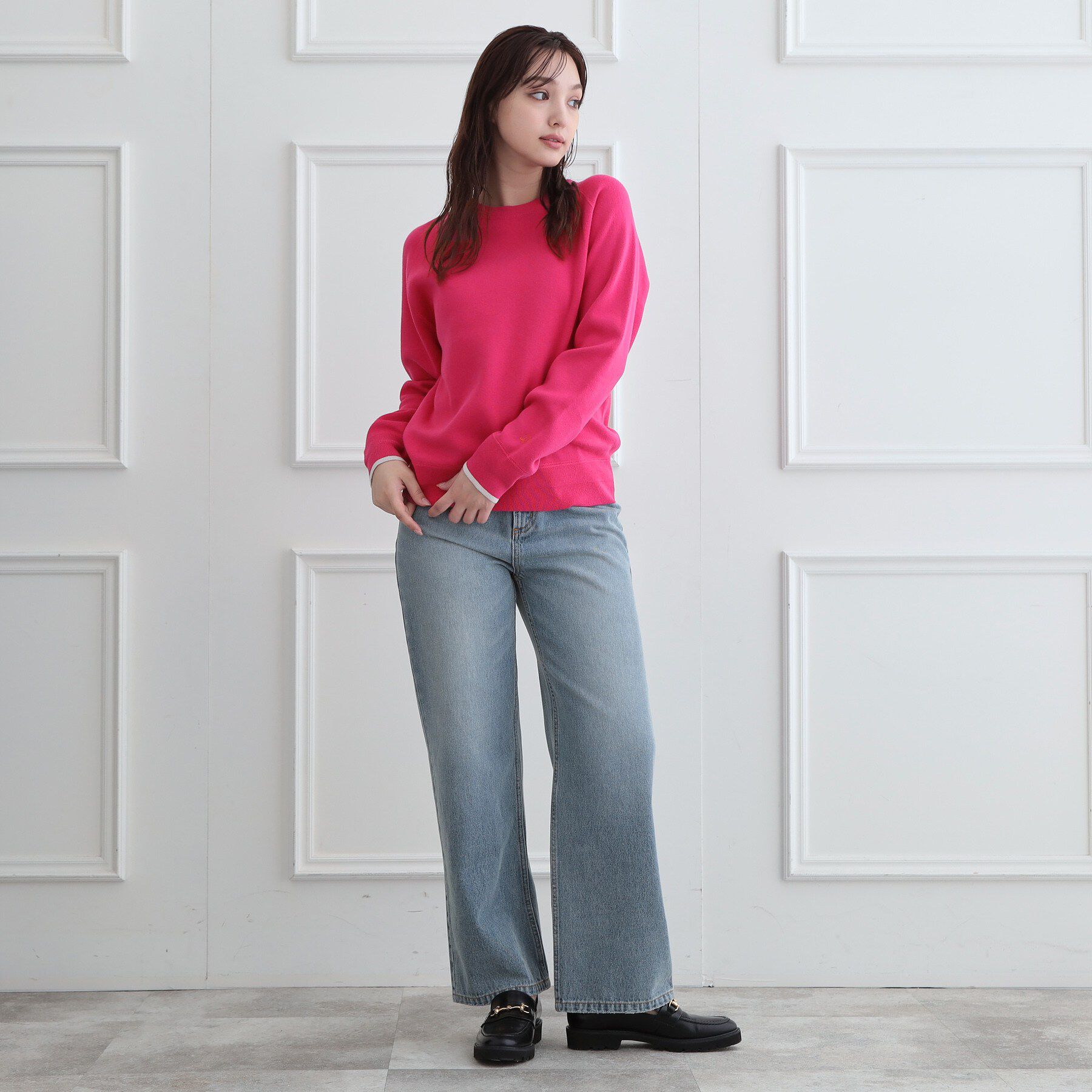 DRESSTERIOR「【6色展開】ウォッシャブルコットンカシミヤ混配色ニット」|ニット・セーター|