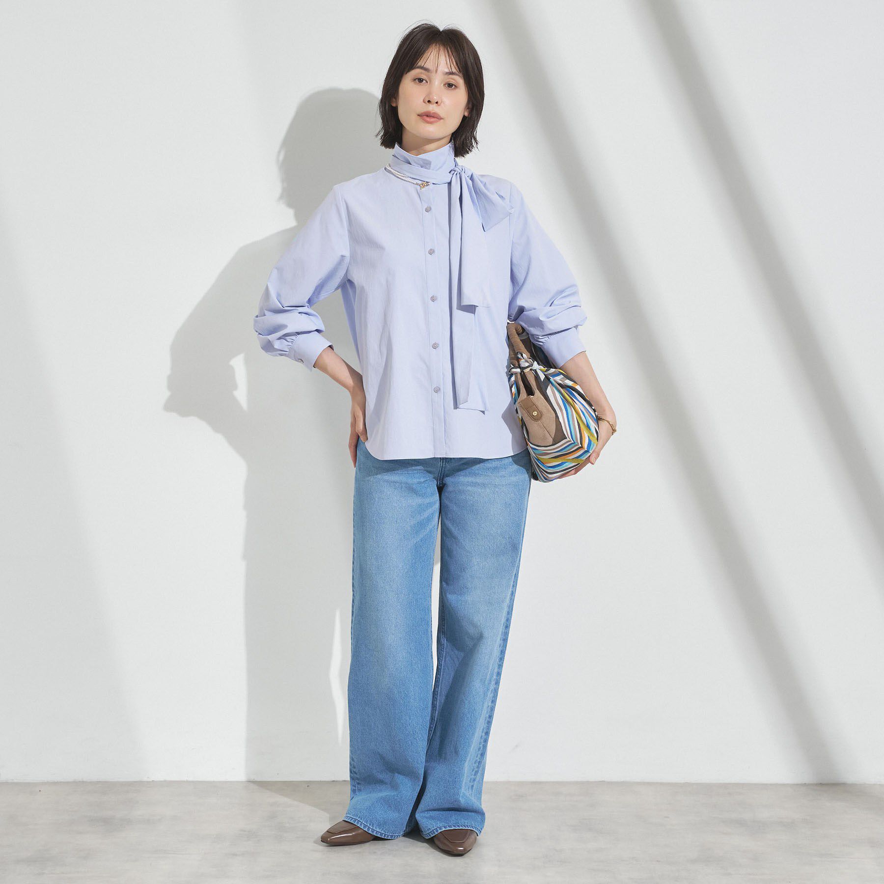 INDIVI「【接触冷感／ストレッチ◎】取外し可ボウタイシャツ」|シャツ・ブラウス|
