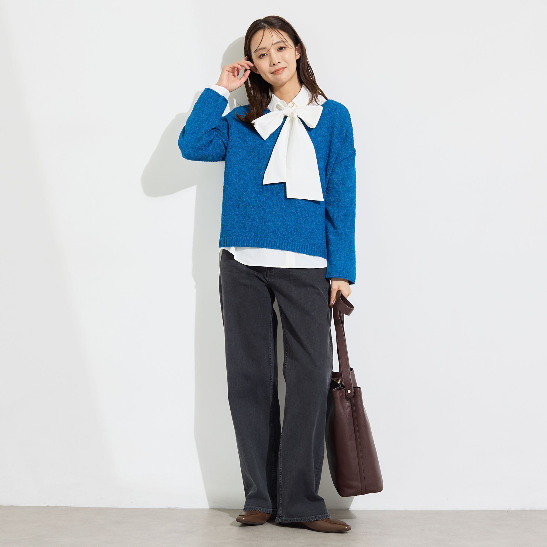 INDIVI「【接触冷感／ストレッチ◎】取外し可ボウタイシャツ」|シャツ・ブラウス|