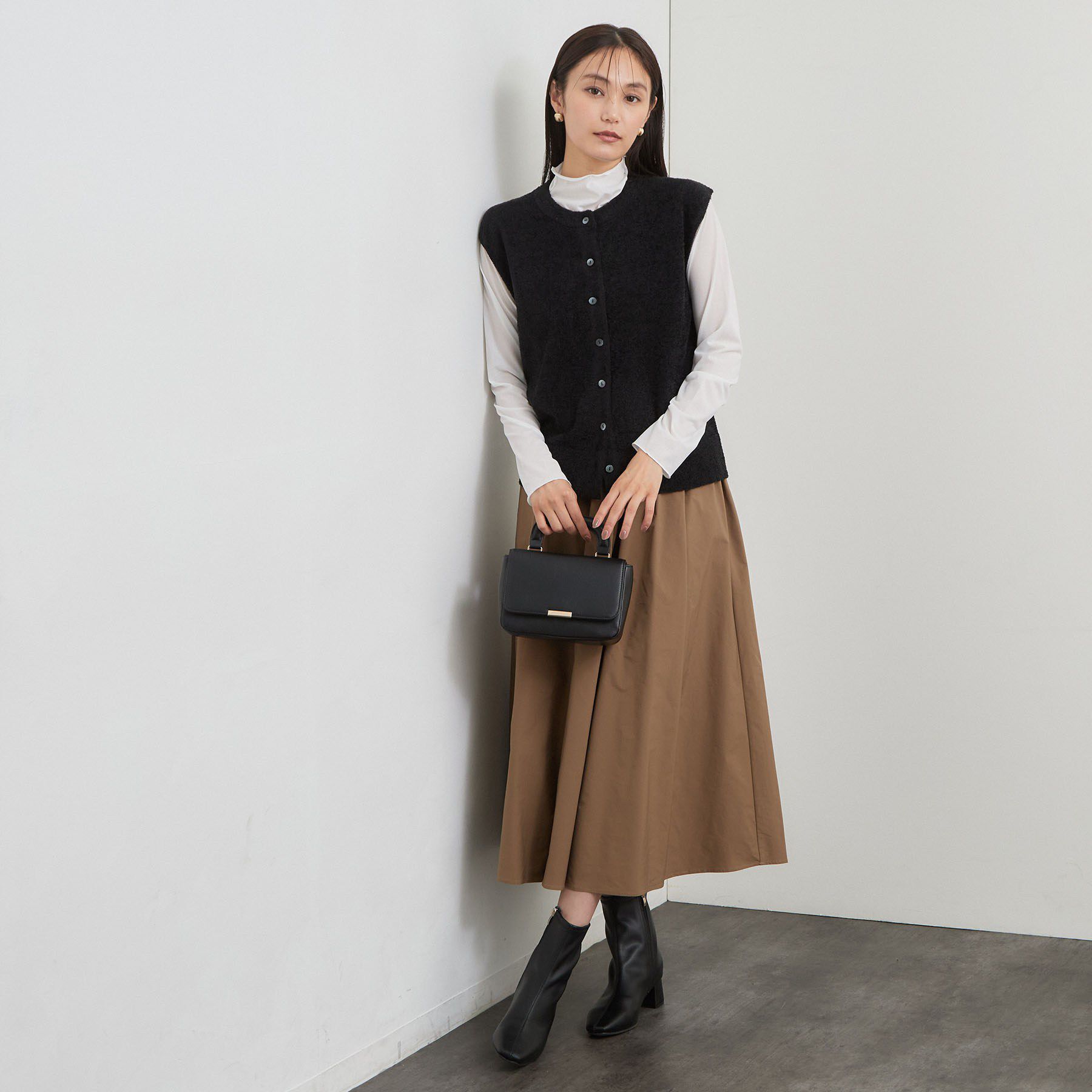 OPAQUE.CLIP「タックフレアスカート【洗濯機OK】」|スカート|