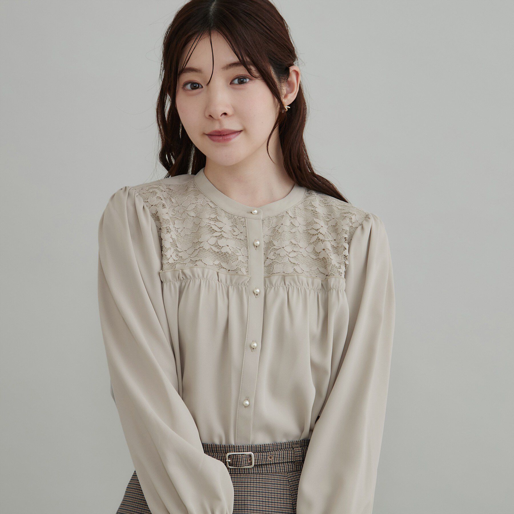 Couture broach「レースギャザーブラウス」|シャツ・ブラウス|