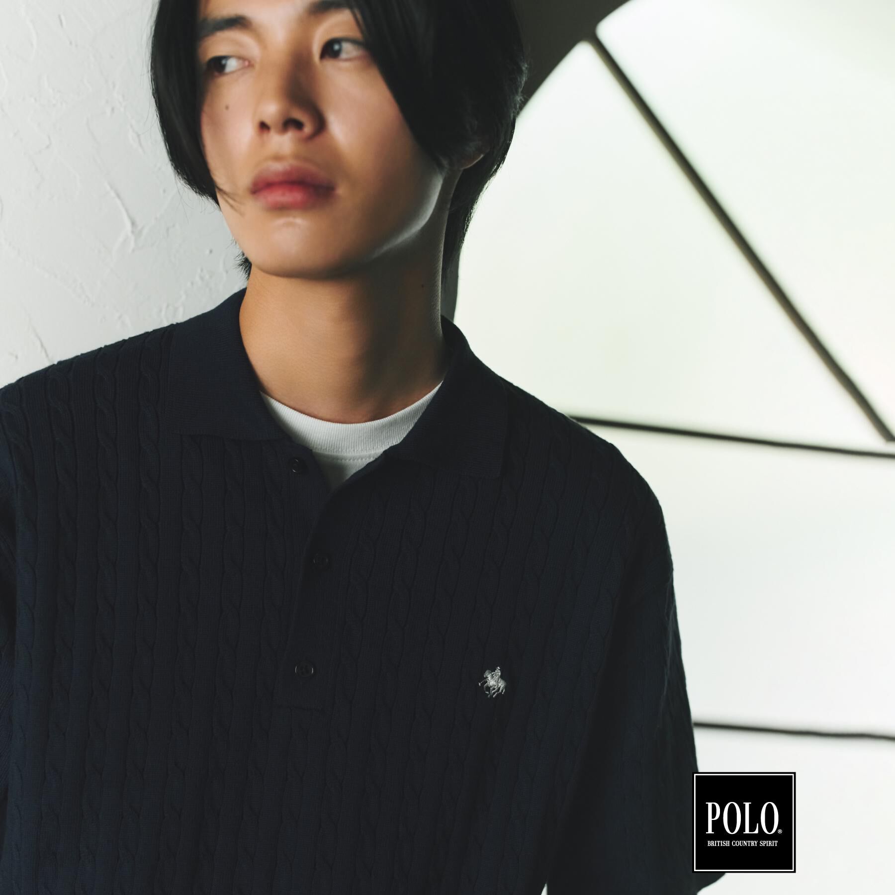 THE SHOP TK「POLO BCS/ケーブルニットポロ」|ニット・セーター|